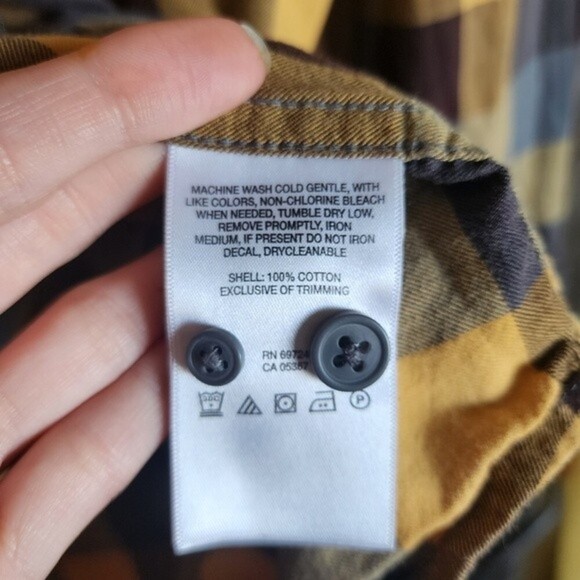 Columbia Mens Out and Back Yellow Checked Button Up Size Small - Picture 6 of 6